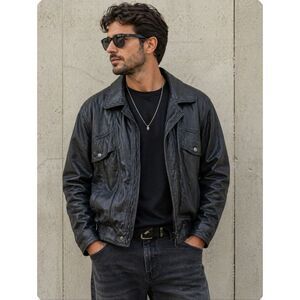 The Leather Ranch Vintage 90s Canadian Genuine Leather Jacket Men's Medium